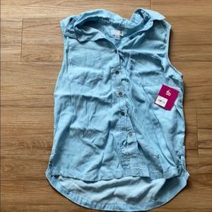 SO button up tank top